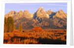 A Farm and the Teton Range by Anonymous