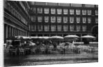 Raining on Cafe in Plaza Mayor by Corbis