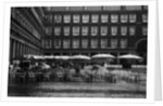 Raining on Cafe in Plaza Mayor by Corbis