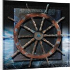 World Map and Ship's Wheel by Anonymous