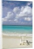 Lone Lounge Chair on Sandy Beach by Anonymous