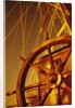 Wooden Steering Wheel on Sailboat by Anonymous