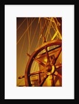 Wooden Steering Wheel on Sailboat by Anonymous