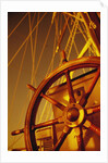 Wooden Steering Wheel on Sailboat by Anonymous