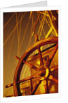 Wooden Steering Wheel on Sailboat by Anonymous