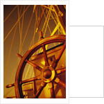 Wooden Steering Wheel on Sailboat by Anonymous