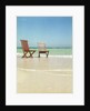 Pair of Wooden Lounge Chairs on Beach by Anonymous