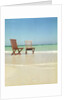 Pair of Wooden Lounge Chairs on Beach by Anonymous