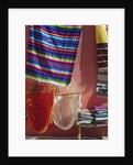 Hammocks and Serapes on Display in Market by Anonymous