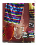 Hammocks and Serapes on Display in Market by Anonymous
