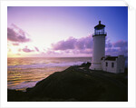Lighthouse by Beach at Sunset by Anonymous
