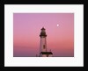 Lighthouse by Beach at Dusk by Anonymous