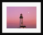 Lighthouse by Beach at Dusk by Anonymous