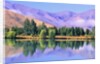 Lake Reflecting Trees Against Mountains by Anonymous