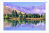 Lake Reflecting Trees Against Mountains by Anonymous