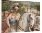 Detail Showing an Armored Man on Horseback from the Oath of the Horatii by Giuseppe Cesari