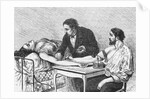 Illustration of a Woman Receiving a Blood Transfusion in February 1882 by Anonymous