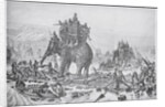 Soldiers with Elephant Crossing River by Anonymous