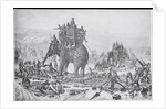 Soldiers with Elephant Crossing River by Anonymous