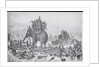 Soldiers with Elephant Crossing River by Anonymous