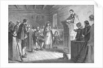 Print Depicting Public Worship at Plymouth by the Pilgrims by Anonymous