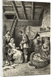 Starving Family Receiving Rations by Anonymous