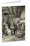 Starving Family Receiving Rations by Anonymous