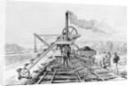 Engraving of an Excavator Working on the Panama Canal by Anonymous