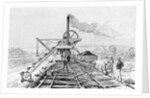Engraving of an Excavator Working on the Panama Canal by Anonymous