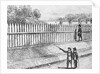 Illustration of Wooden Wall in Colonial New York by Anonymous