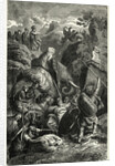 Engraving of Hannibal Crossing the Alps by H. Leutemann