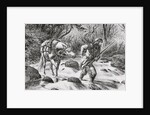 Early Frontiersman Passing a River Scene by Anonymous