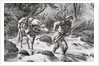 Early Frontiersman Passing a River Scene by Anonymous