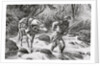 Early Frontiersman Passing a River Scene by Anonymous