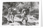 Early Frontiersman Passing a River Scene by Anonymous