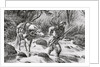Early Frontiersman Passing a River Scene by Anonymous