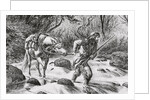 Early Frontiersman Passing a River Scene by Anonymous