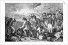 War Scene with Cannon and Fallen Victim in Forefront by Anonymous