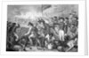 War Scene with Cannon and Fallen Victim in Forefront by Anonymous