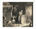 Cinderella with Fairy Godmother in Kitchen by Anonymous