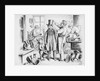 Man Trying on Stovepipe Hat in 1867 Hatmaker Shop by Anonymous