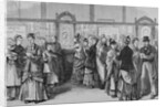 Customers Waiting on Line Inside Bank by Anonymous