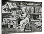 Monk Working on Scriptural Document by Anonymous