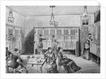 Woodcut Depiction of Early Telephone Room by Anonymous