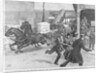 Citizens Escaping the Path of Runaway Horse Pulling Wagon by Anonymous