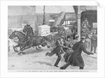 Citizens Escaping the Path of Runaway Horse Pulling Wagon by Anonymous