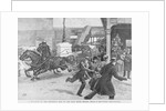Citizens Escaping the Path of Runaway Horse Pulling Wagon by Anonymous