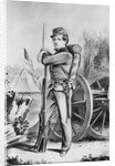 Sketching of Soldier Propped with Rifle by Anonymous