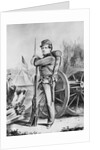 Sketching of Soldier Propped with Rifle by Anonymous