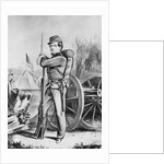 Sketching of Soldier Propped with Rifle by Anonymous